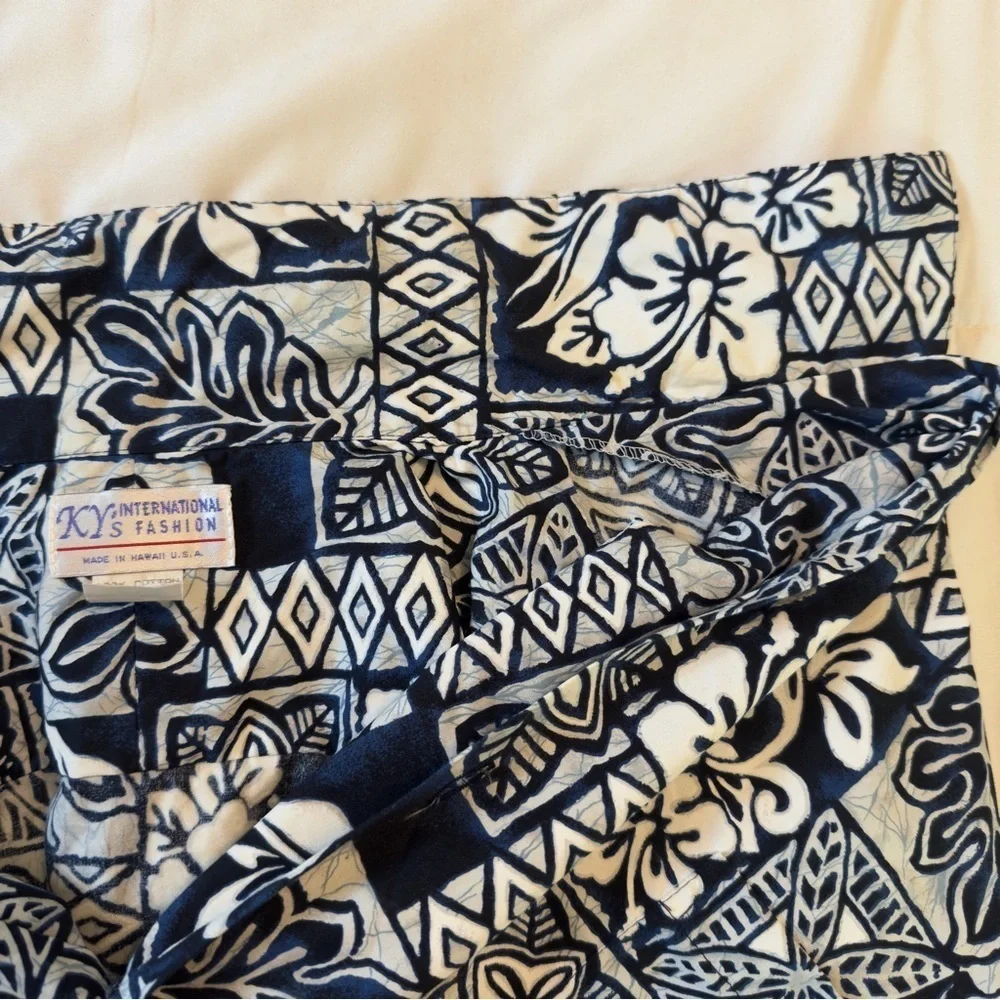 Ky's Made In Hawaii Aloha Hawaiian Short Sleeve Button Up Shirt Blue Floral 2XL - Picture 14 of 16